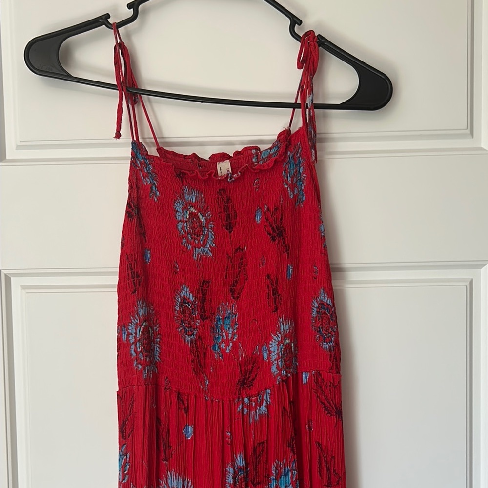 Intimately Free People Red Floral Maxi Dress EUC